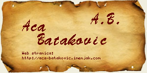 Aca Bataković vizit kartica